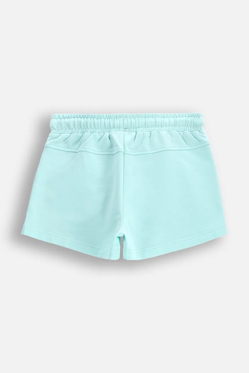 Детские шорты Coccodrillo цвет бирюзовый однотонные регулируемая талия INSIDE OCEAN GIRL KIDS