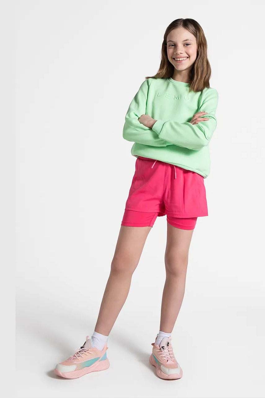 Lemon Explore pantaloni scurți culoarea roz, neted, talie reglabila, ACTIVE GIRL Lemon Explore pantaloni scurți culoarea roz, neted, talie reglabila, ACTIVE GIRL