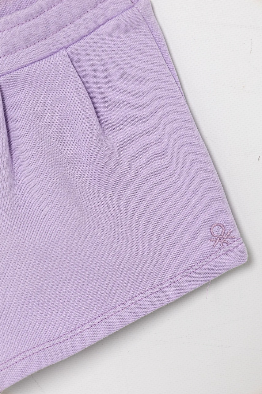 Детские хлопковые шорты United Colors of Benetton цвет фиолетовый однотонные регулируемая талия 3J70G901R