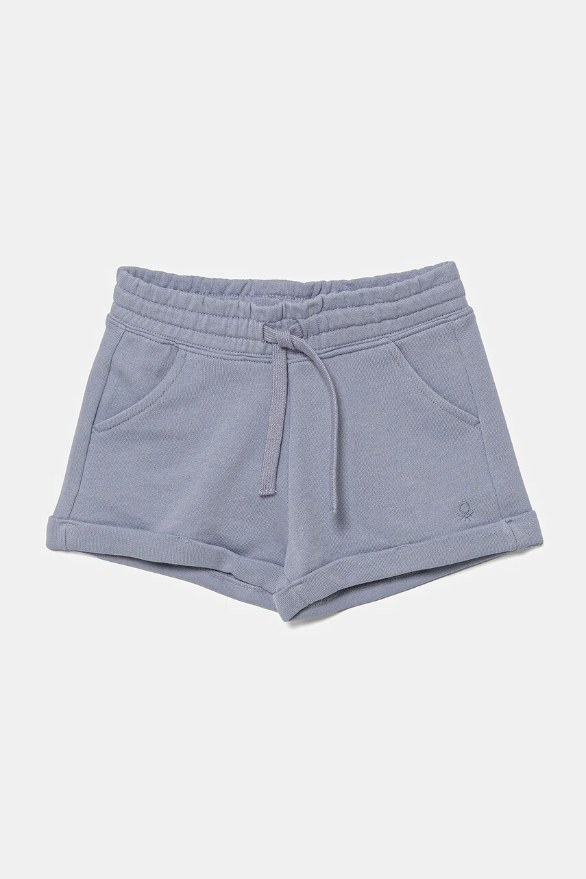 United Colors of Benetton pantaloni scurti din bumbac pentru copii uni, talie reglabila, 3J68C901C
