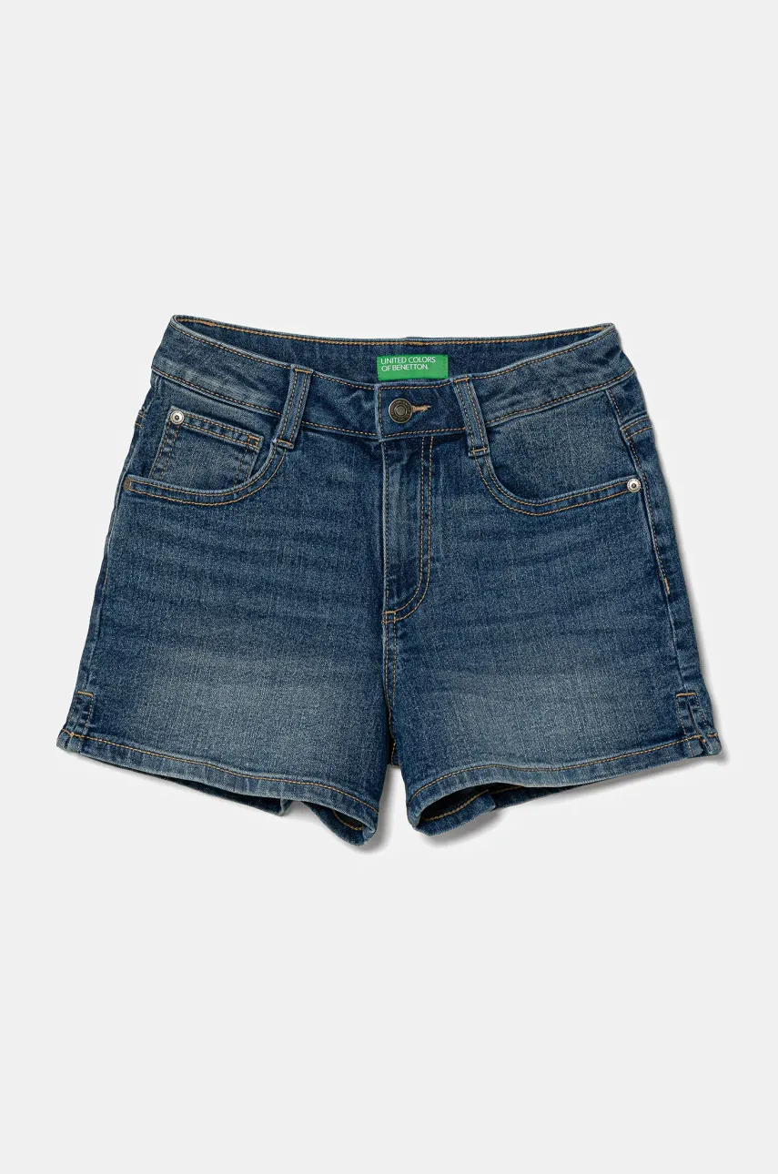 Levně Dětské riflové kraťasy United Colors of Benetton modrá barva, nastavitelný pas, 4PORC903M