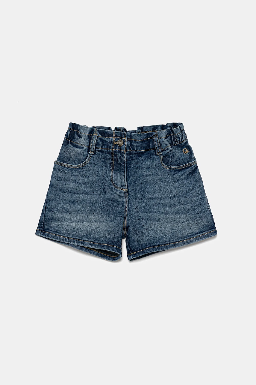 United Colors of Benetton pantaloni scurti din denim pentru copii uni, talie reglabila, 4PORG902H
