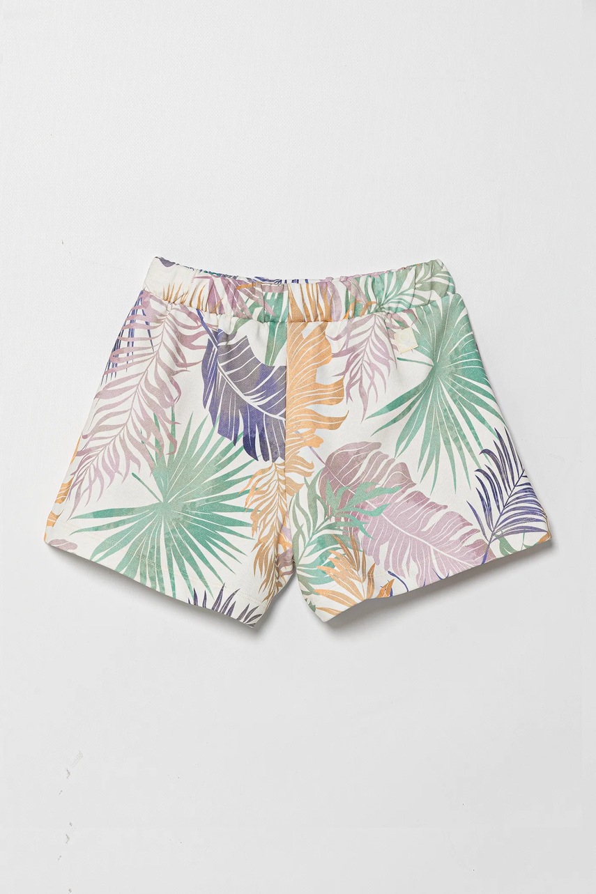 Детские хлопковые шорты United Colors of Benetton цвет оранжевый с узором регулируемая талия 35UJC903F