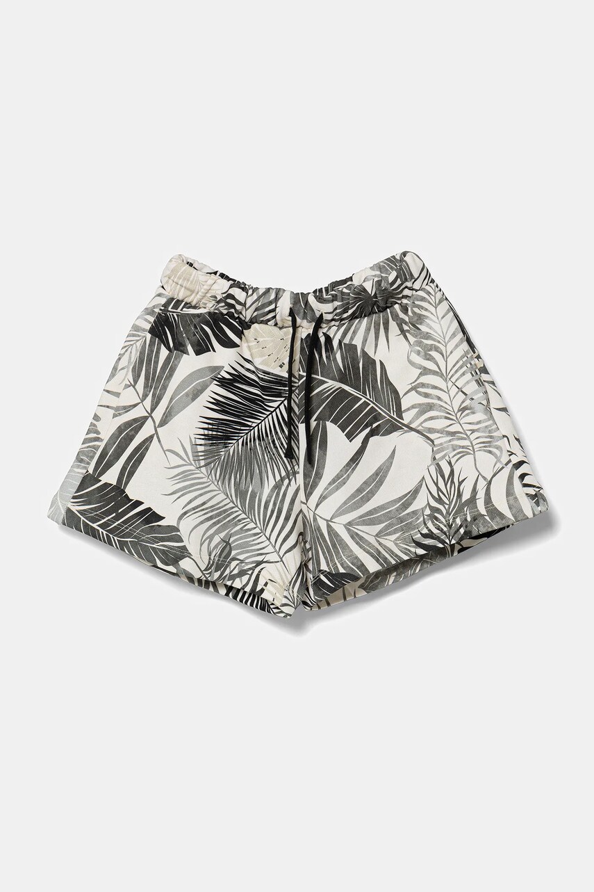 United Colors of Benetton pantaloni scurti din bumbac pentru copii culoarea negru, cu imprimeu, talie reglabila, 35UJC903F