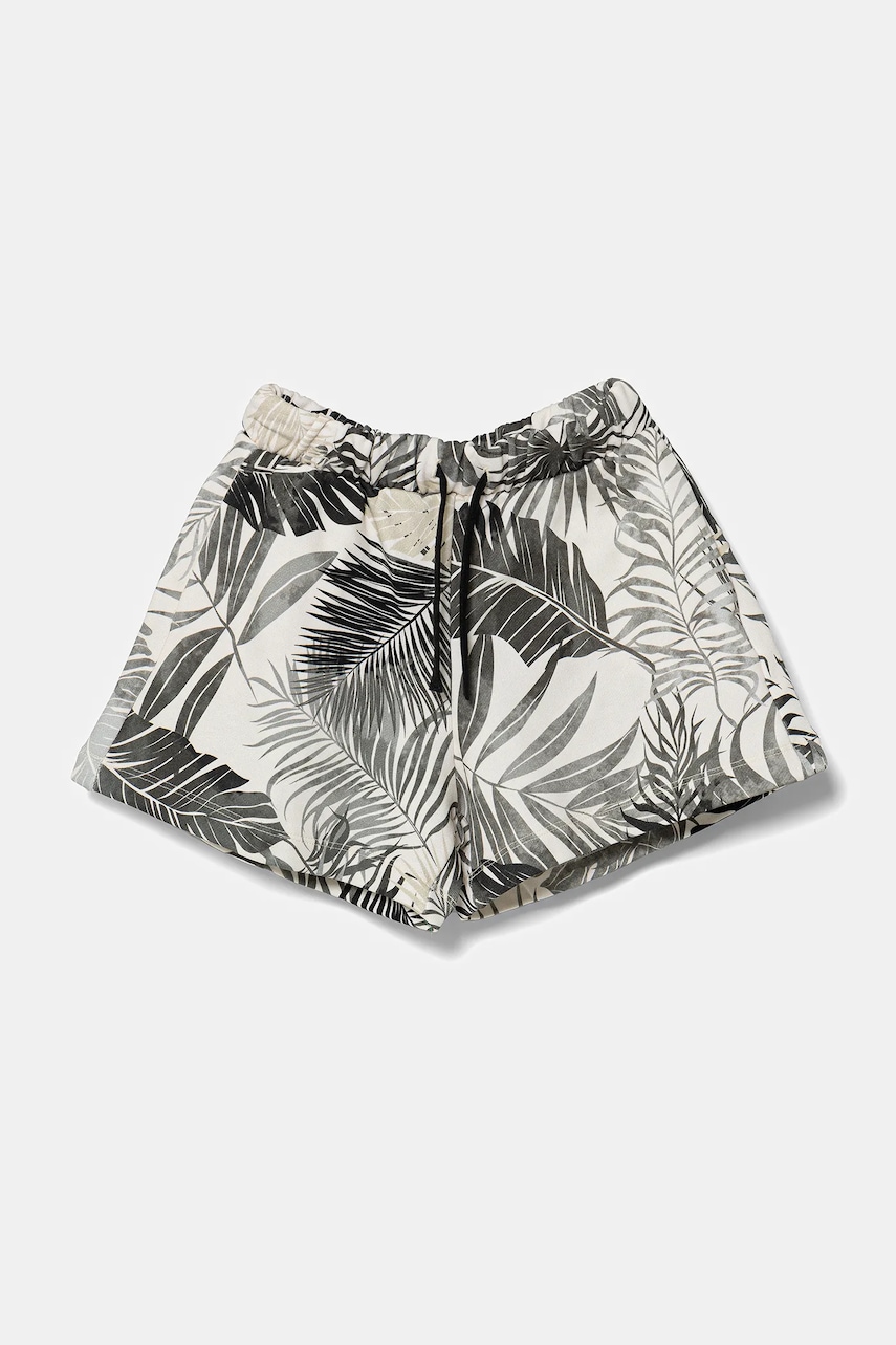 United Colors of Benetton pantaloni scurți din bumbac pentru copii culoarea negru, cu imprimeu, talie reglabila, 35UJC903F