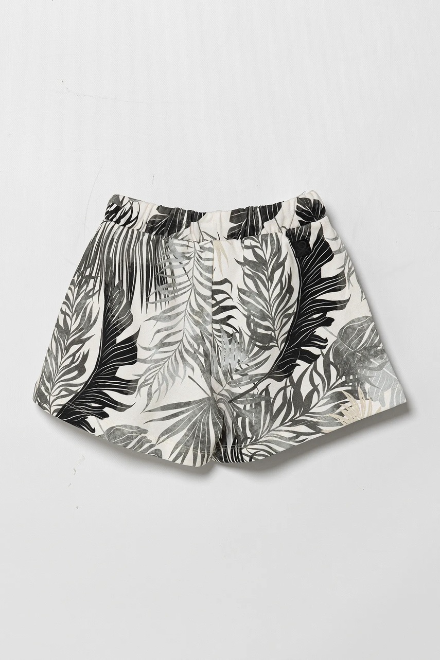 Детские хлопковые шорты United Colors of Benetton цвет чёрный с узором регулируемая талия 35UJC903F