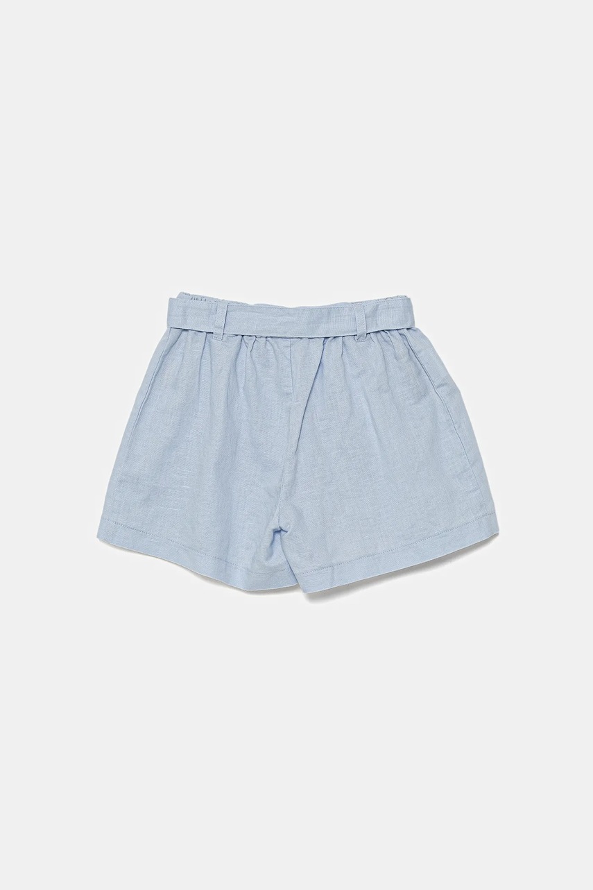 Детские льняные шорты United Colors of Benetton однотонная регулируемая талия 43WBG902G