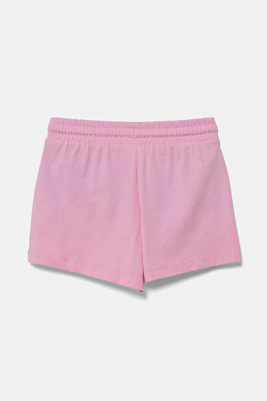 Детские хлопковые шорты United Colors of Benetton цвет розовый однотонная регулируемая талия 3BL0G901T