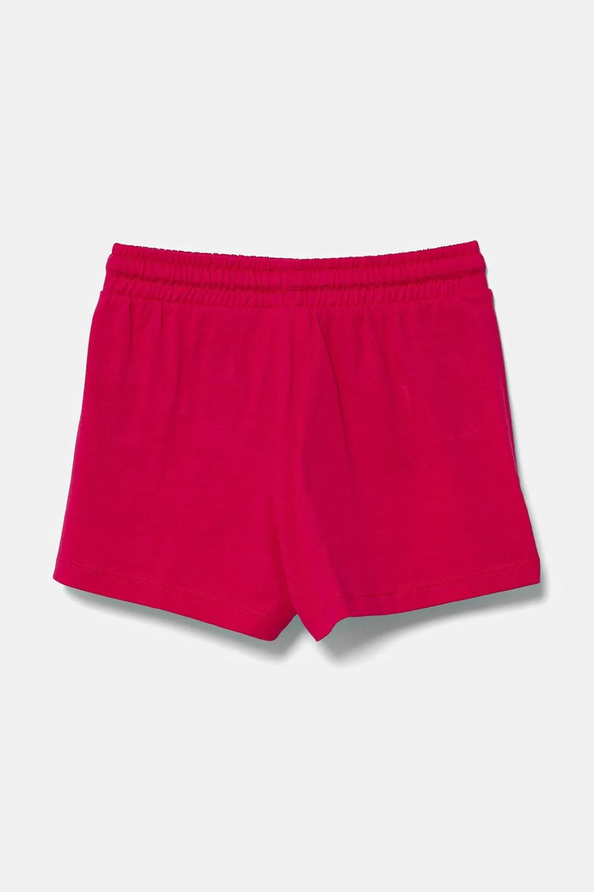 Детские хлопковые шорты United Colors of Benetton цвет розовый однотонная регулируемая талия 3BL0G901T
