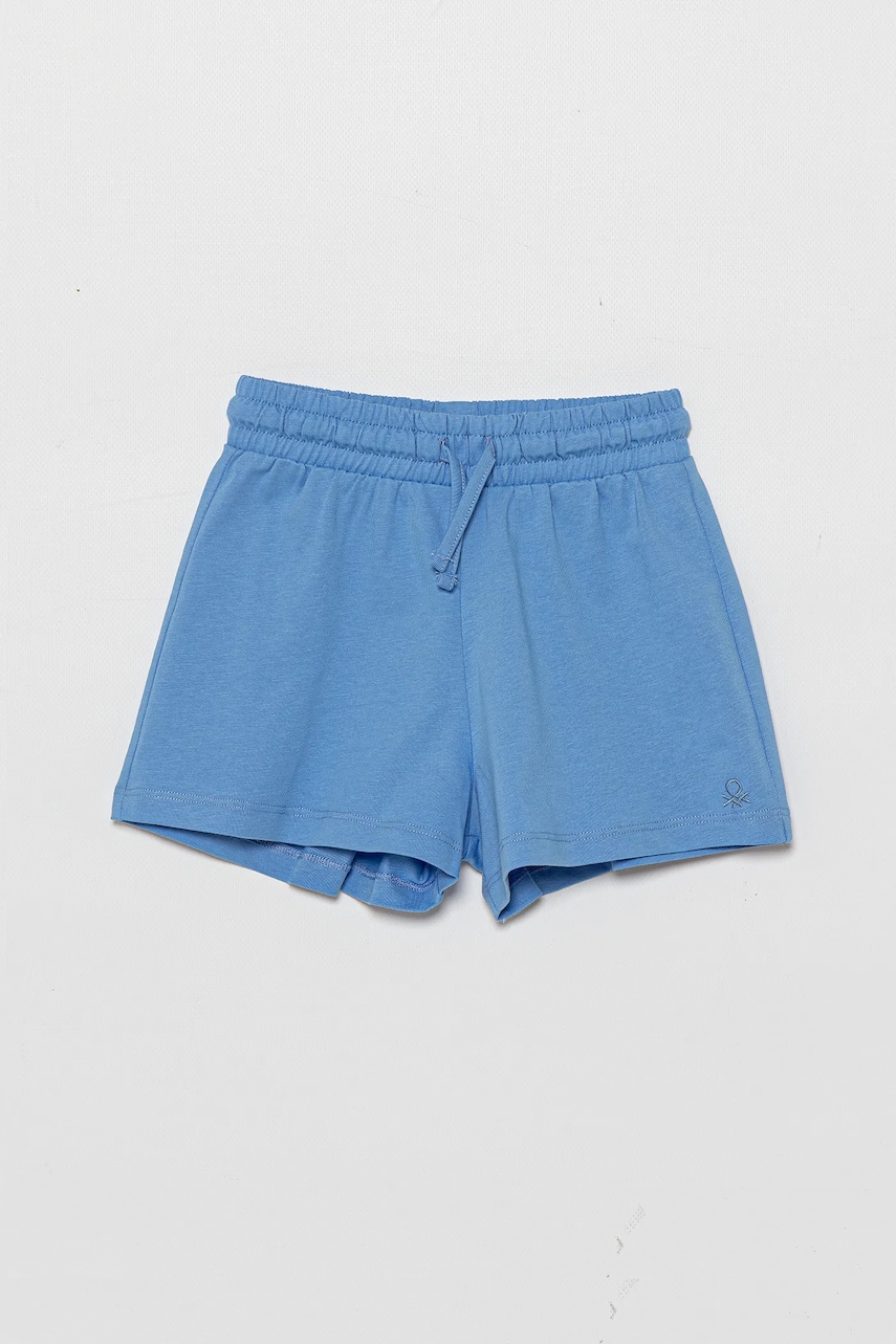 United Colors of Benetton pantaloni scurți din bumbac pentru copii uni, talie reglabila, 3BL0G901T