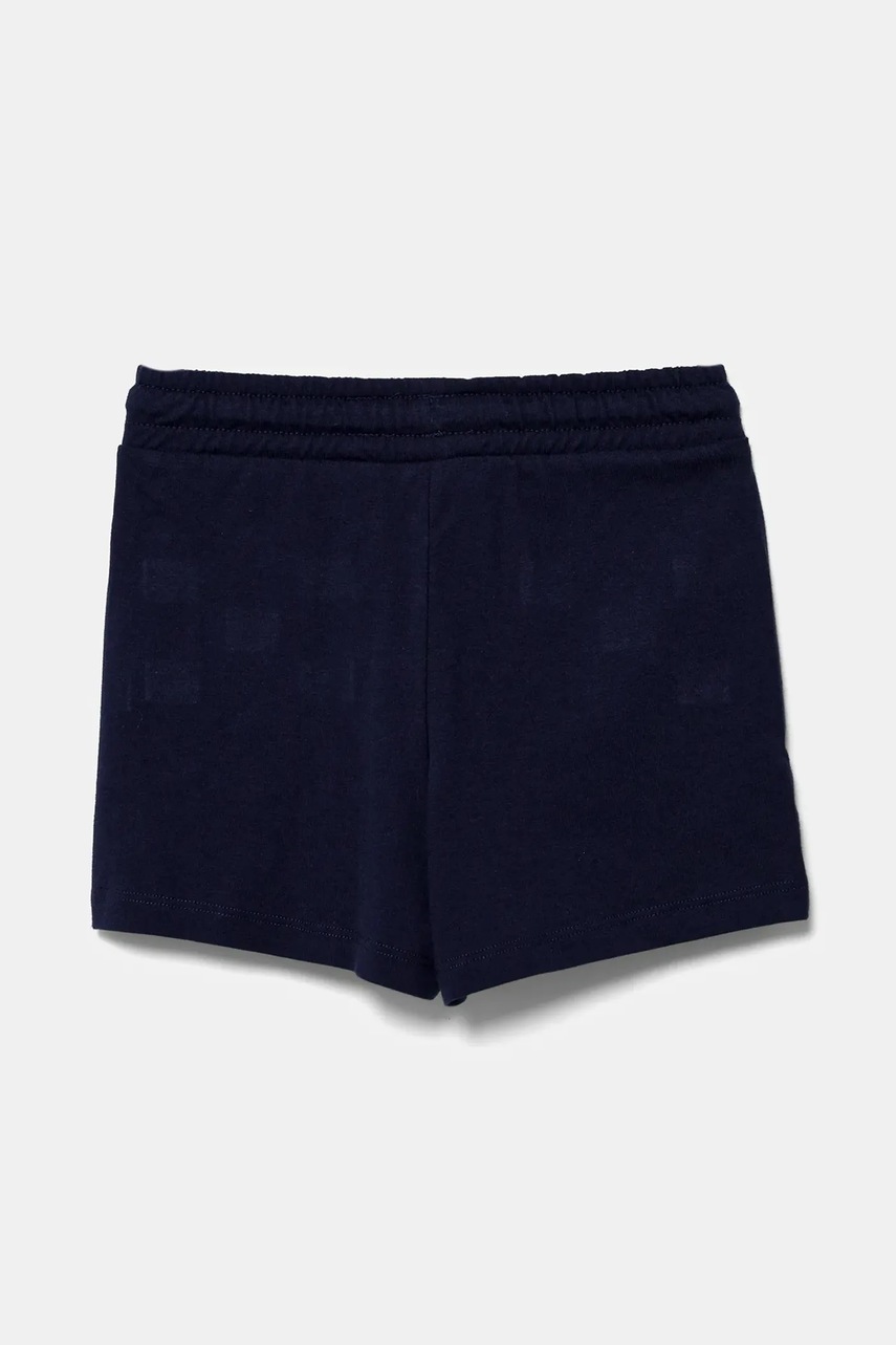 Детские хлопковые шорты United Colors of Benetton цвет синий однотонная регулируемая талия 3BL0G901T