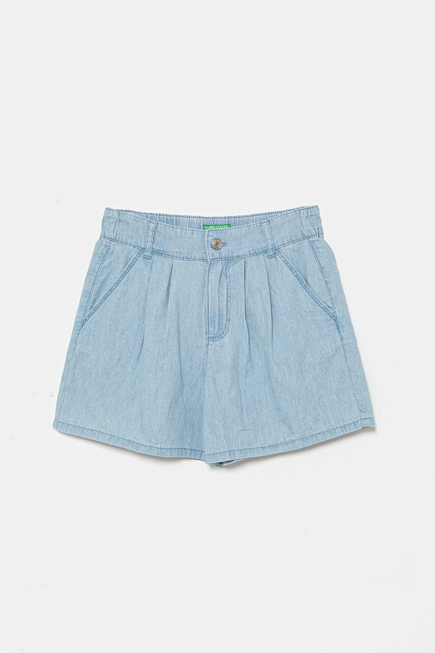Levně Dětské bavlněné šortky United Colors of Benetton modrá barva, 4DHJC903T