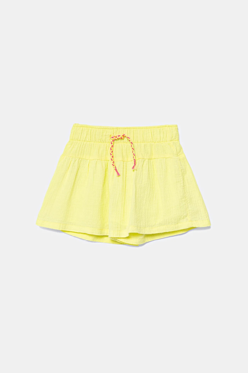 United Colors of Benetton pantaloni scurti din bumbac pentru copii culoarea verde, uni, talie reglabila, 4M6BG902S