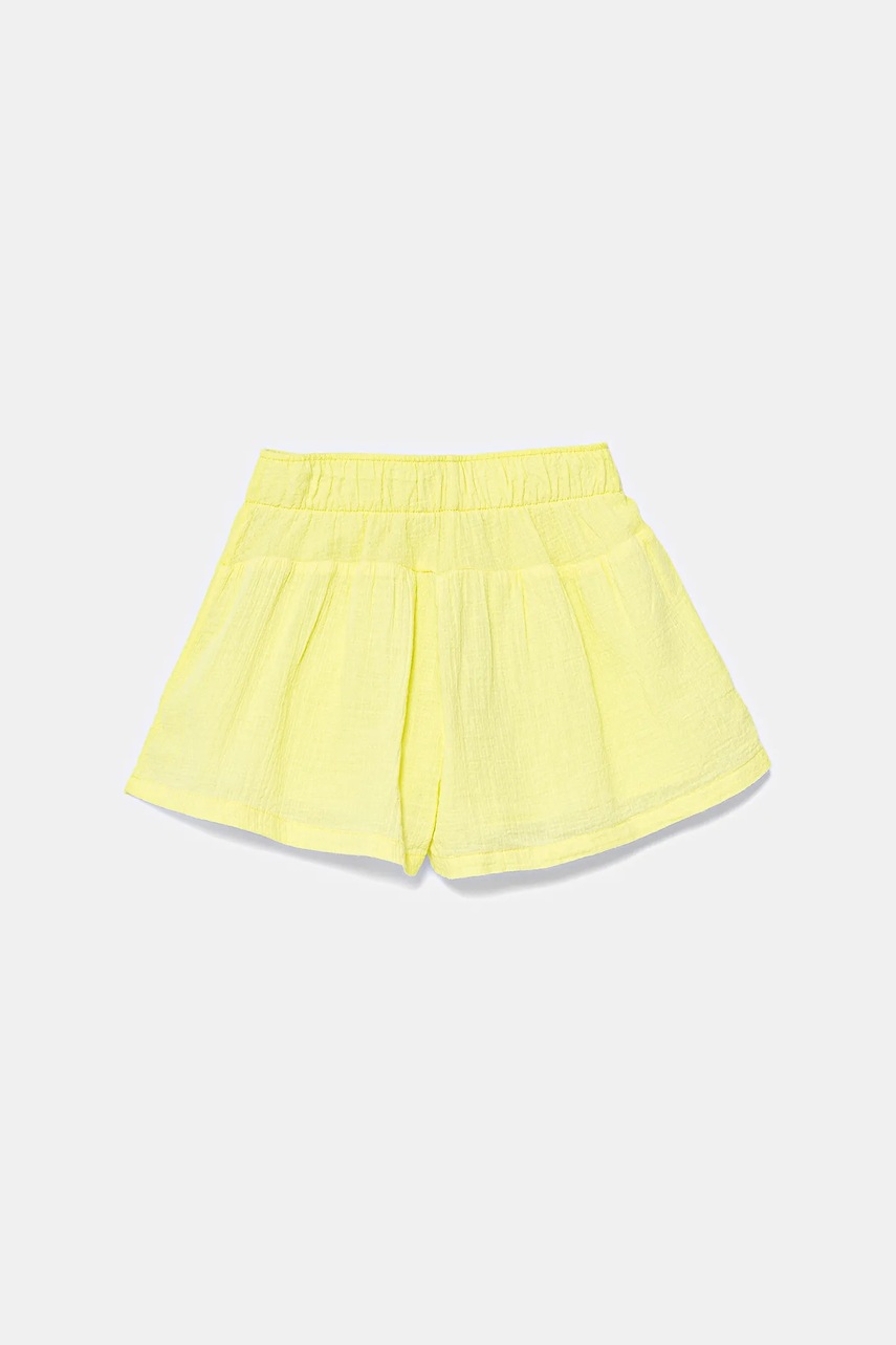 Детские хлопковые шорты United Colors of Benetton цвет зелёный однотонная регулируемая талия 4M6BG902S Детские хлопковые шорты United Colors of Benetton цвет зелёный однотонная регулируемая талия 4M6BG902S
