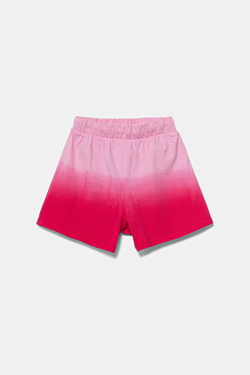Детские хлопковые шорты United Colors of Benetton цвет розовый узор регулируемая талия 3NPDC903G Детские хлопковые шорты United Colors of Benetton цвет розовый узор регулируемая талия 3NPDC903G