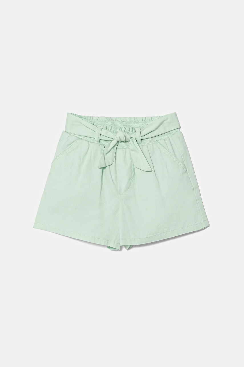 United Colors of Benetton pantaloni scurți din bumbac pentru copii culoarea verde, uni, 47RGG9030