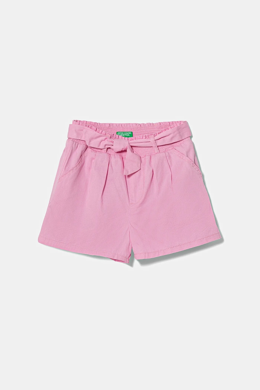Levně Dětské bavlněné šortky United Colors of Benetton růžová barva, 47RGG9030