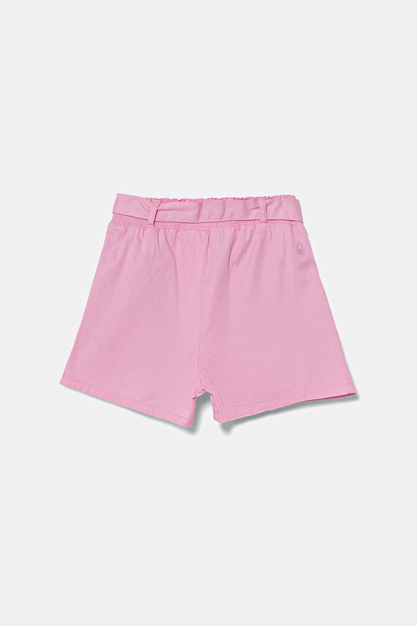 Детские хлопковые шорты United Colors of Benetton цвет розовый однотонные 47RGG9030 Детские хлопковые шорты United Colors of Benetton цвет розовый однотонные 47RGG9030