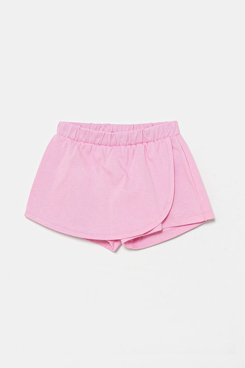Levně Dětská bavlněná kalhotová sukně United Colors of Benetton růžová barva, 3BL0G901W