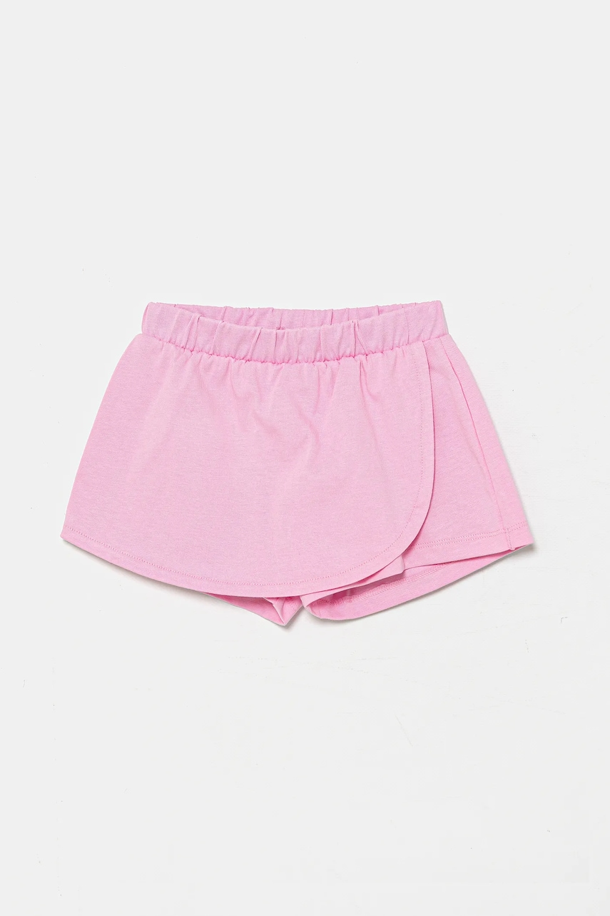 United Colors of Benetton fustă-pantalon din bumbac pentru copii culoarea roz, neted, 3BL0G901W