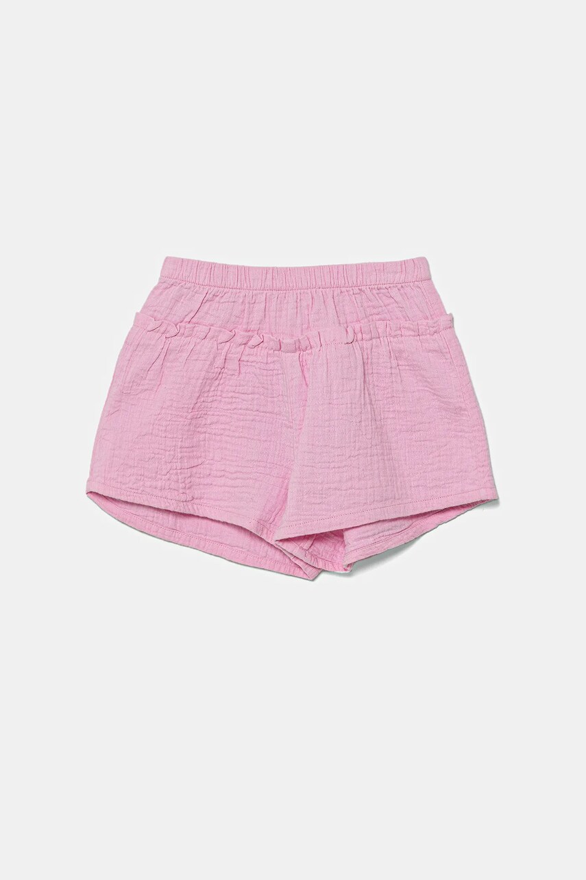 Levně Dětské bavlněné šortky United Colors of Benetton růžová barva, 4PZQA9010