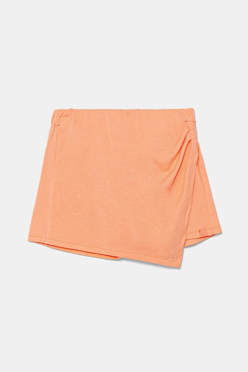 Dětská bavlněná kalhotová sukně United Colors of Benetton oranžová barva, 35RYC903H