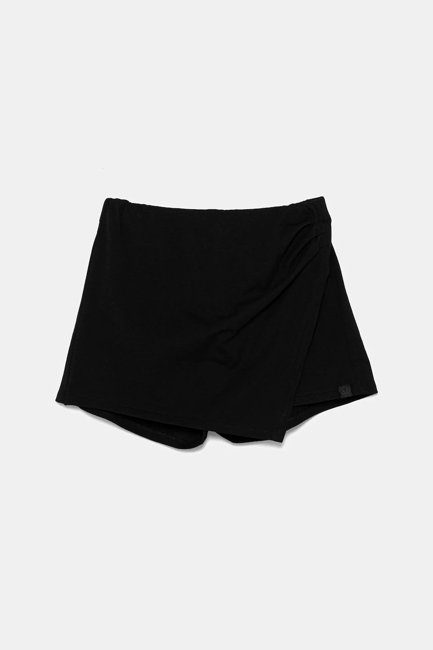 United Colors of Benetton fustă-pantalon din bumbac pentru copii culoarea negru, neted, 35RYC903H