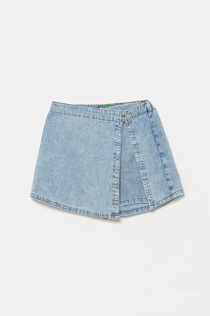 United Colors of Benetton fustă-pantalon din denim pentru copii neted, 4AD6C903X