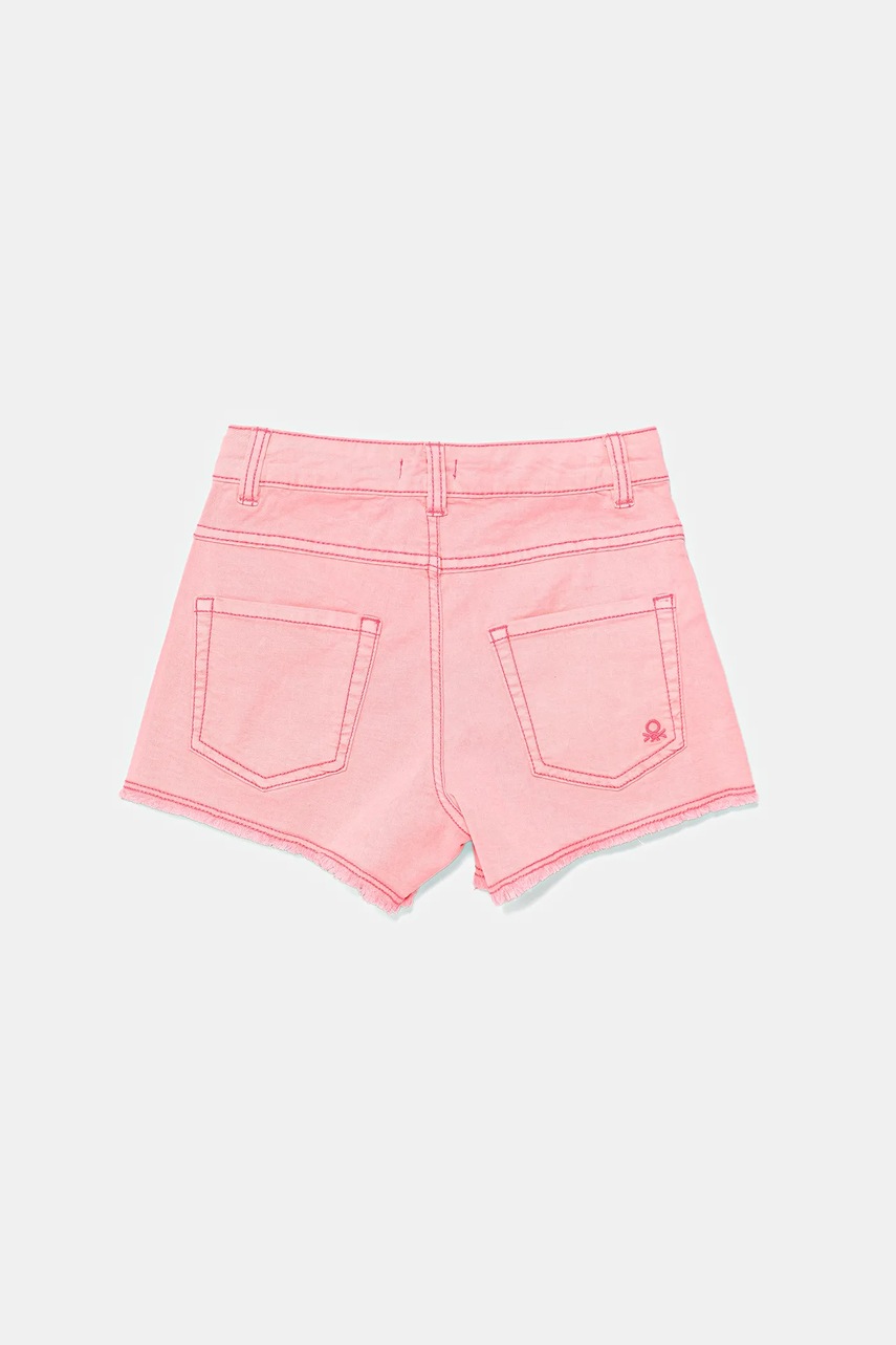 Детские шорты United Colors of Benetton цвет розовый однотонная 4O69C9040 Детские шорты United Colors of Benetton цвет розовый однотонная 4O69C9040