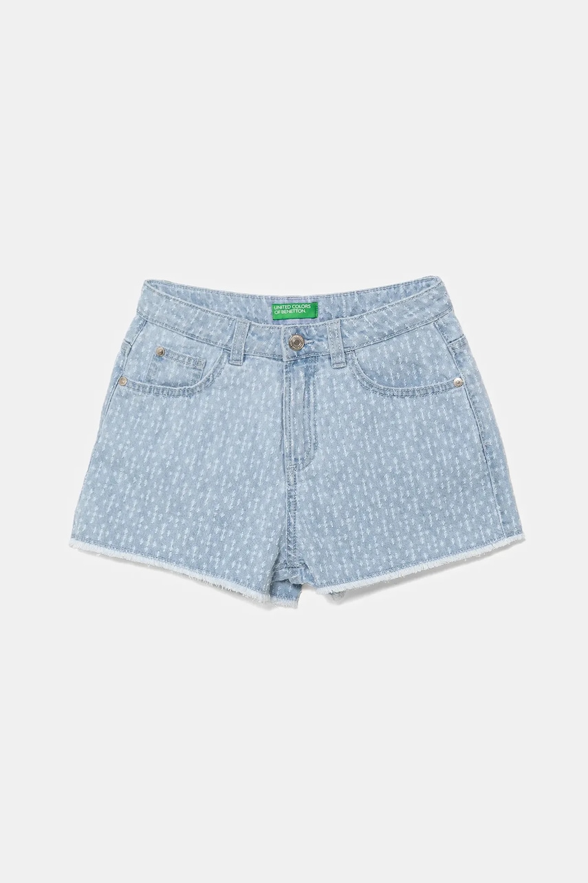 Levně Dětské riflové kraťasy United Colors of Benetton modrá barva, nastavitelný pas, 42P6C903W