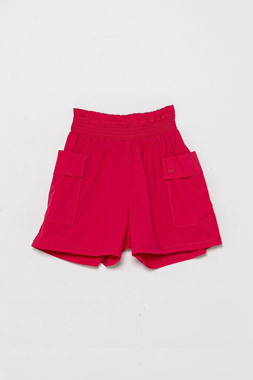 United Colors of Benetton pantaloni scurti copii culoarea roz, neted, 4L2VC903S
