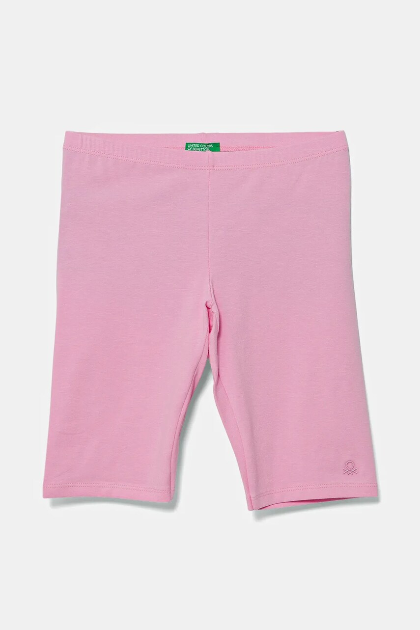 United Colors of Benetton pantaloni scurti copii culoarea roz, uni, 3MT1C901D