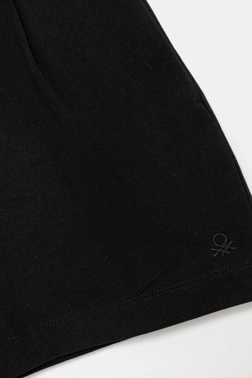 Детские хлопковые шорты United Colors of Benetton цвет чёрный однотонная регулируемая талия 3BL0C903I