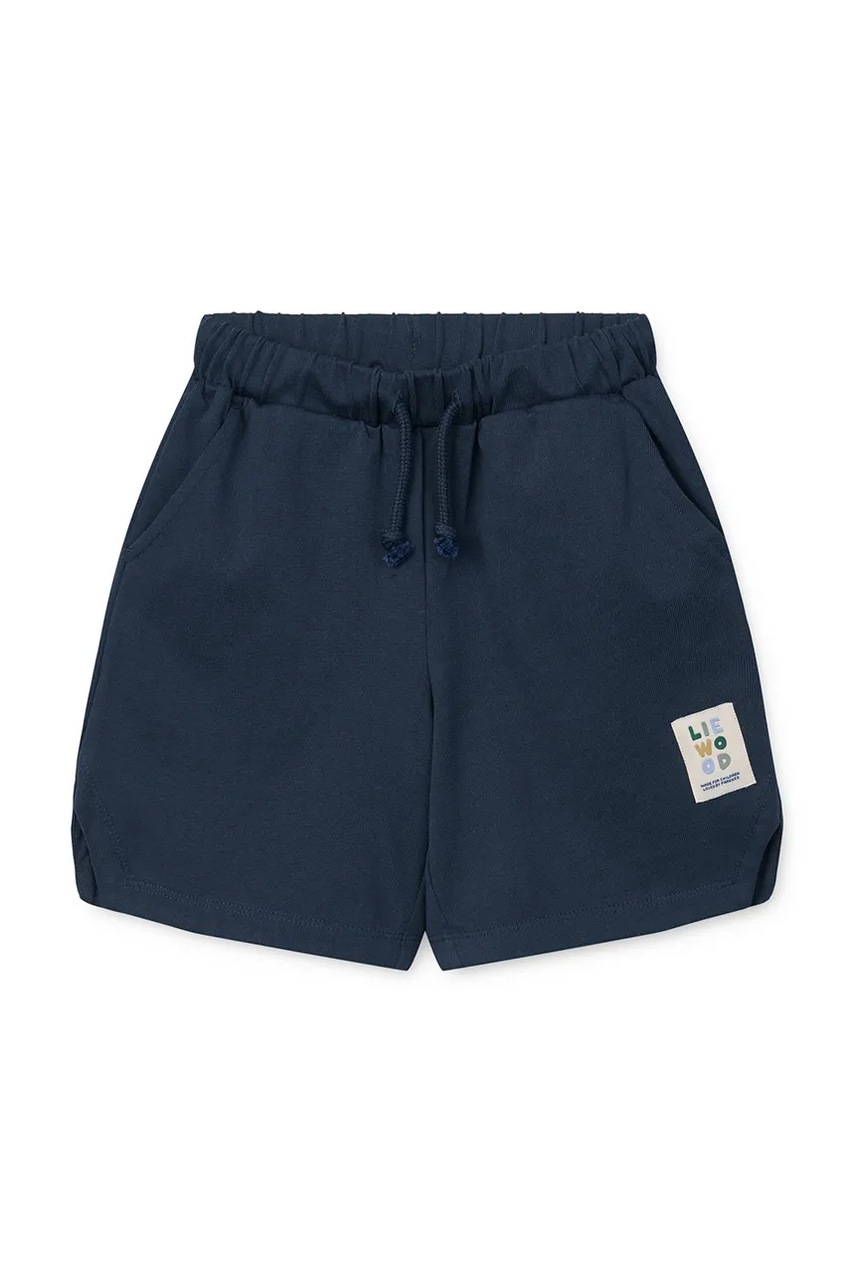 Детские хлопковые шорты Liewood Rhett Shorts цвет синий однотонные LW19828 Детские хлопковые шорты Liewood Rhett Shorts цвет синий однотонные LW19828