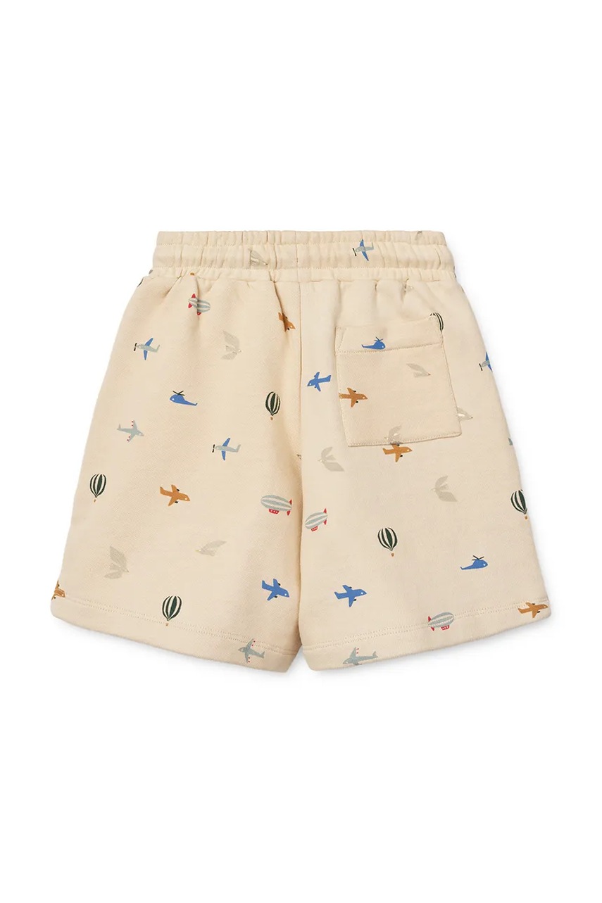 Детские хлопковые шорты Liewood Gram Printed Sweatshorts цвет бежевый с узором LW19864