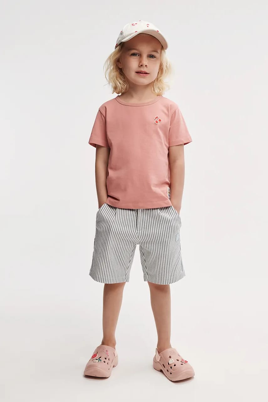 Liewood pantaloni scurți din bumbac pentru copii Barrett Stripe Shorts culoarea verde, modelator, LW19926