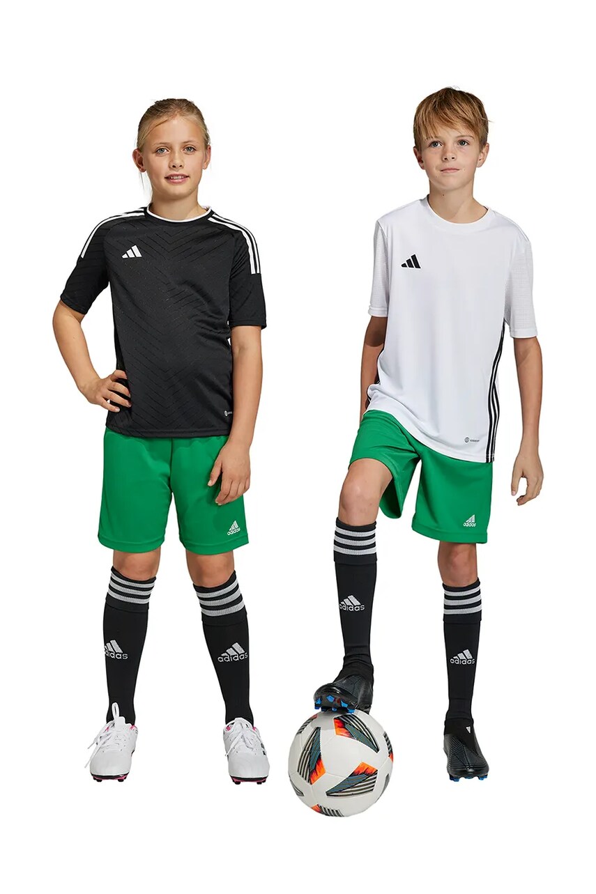 adidas Performance pantaloni scurti copii culoarea verde, cu imprimeu, talie reglabila, IC7410