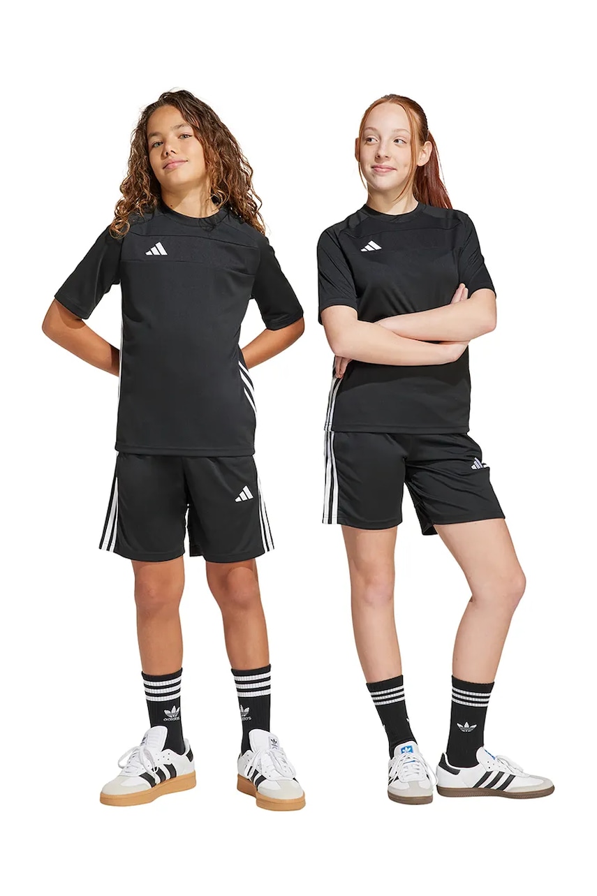 adidas Performance pantaloni scurti copii culoarea negru, cu imprimeu, talie reglabila, JD0599 adidas Performance pantaloni scurti copii culoarea negru, cu imprimeu, talie reglabila, JD0599