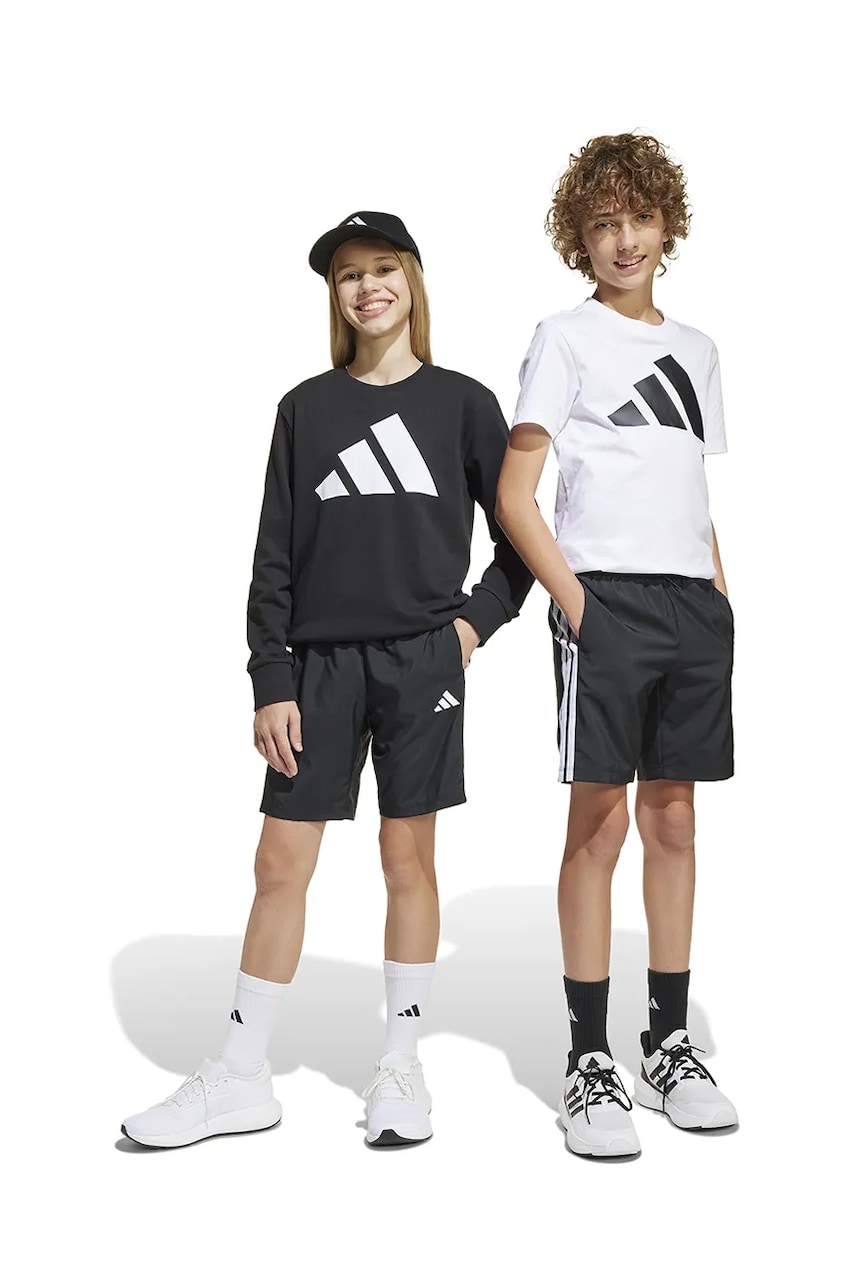 adidas pantaloni scurți copii culoarea negru, cu imprimeu, talie reglabila, JD8189