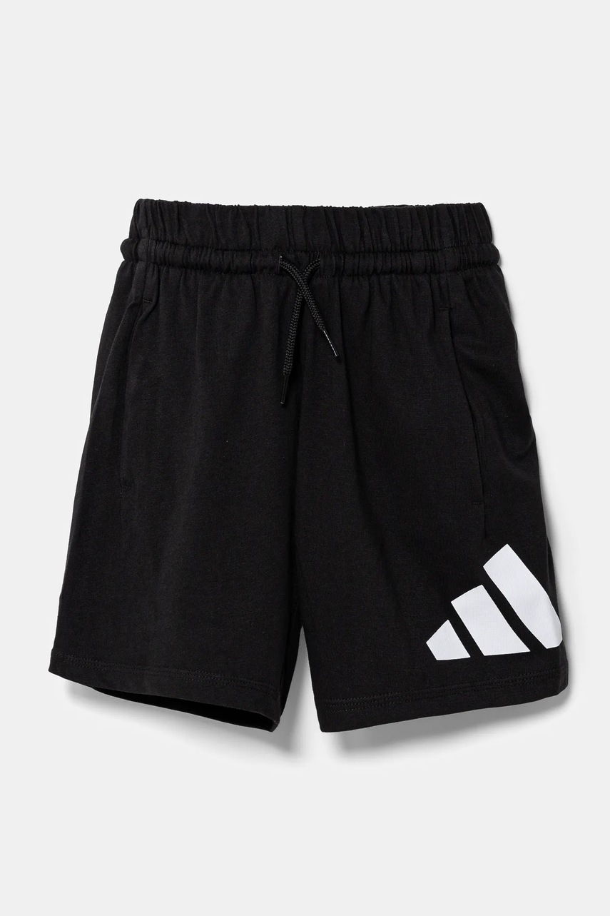 Детские хлопковые шорты adidas цвет чёрный с принтом JE1391 Детские хлопковые шорты adidas цвет чёрный с принтом JE1391