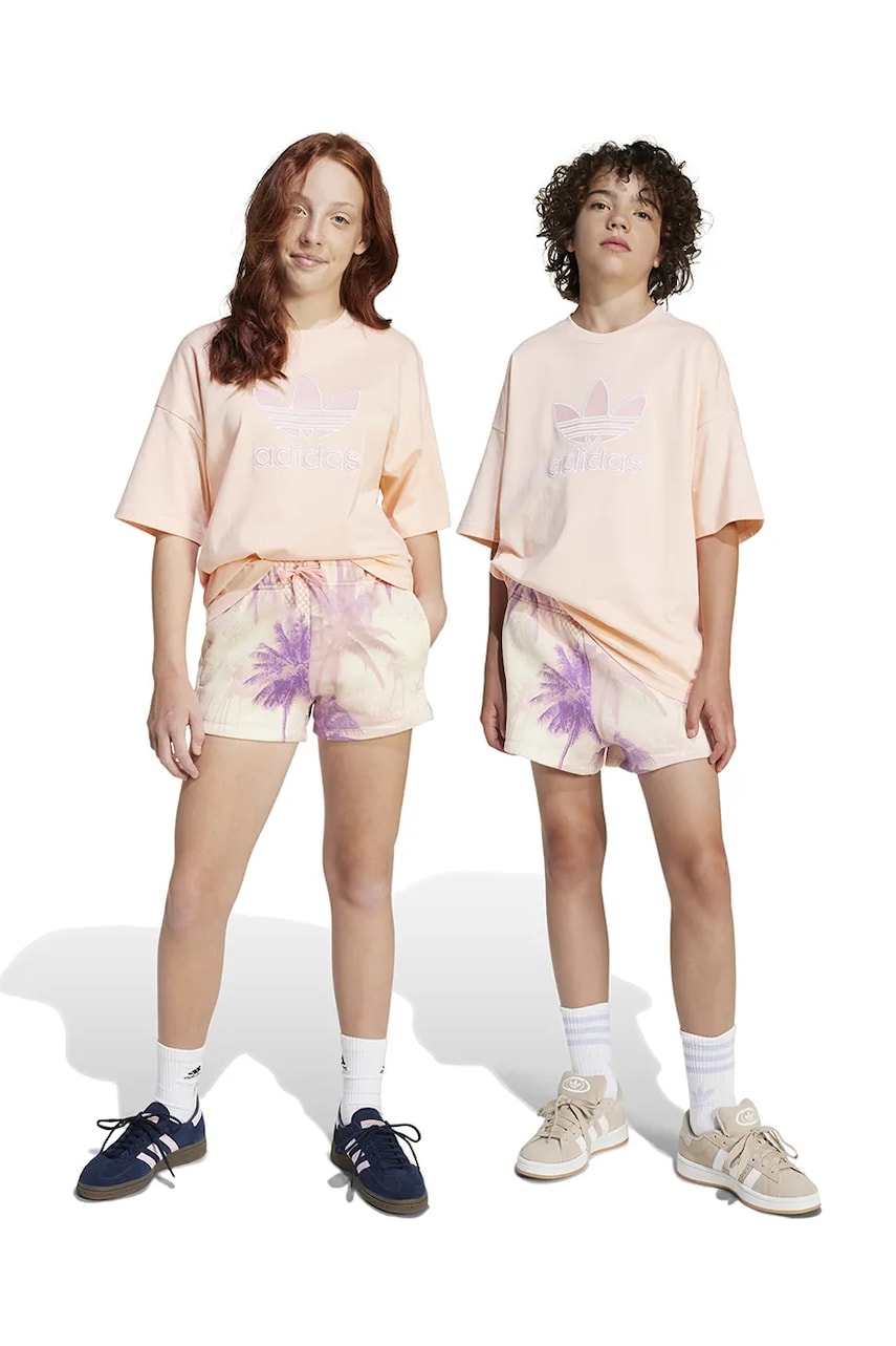 adidas Originals pantaloni scurți copii culoarea violet, cu imprimeu, talie reglabila, JD2944 adidas Originals pantaloni scurți copii culoarea violet, cu imprimeu, talie reglabila, JD2944