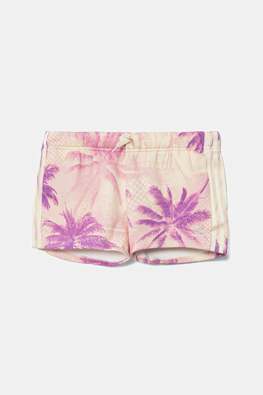 Детские шорты adidas Originals цвет фиолетовый с узором регулируемая талия JD2944