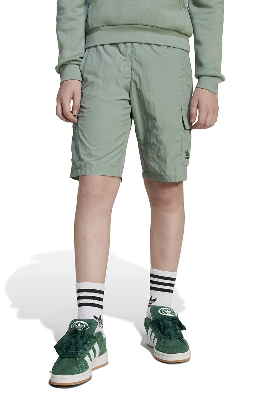 adidas Originals rövidnadrág zöld, sima, állítható derekú, JC8428 termék 2. képe