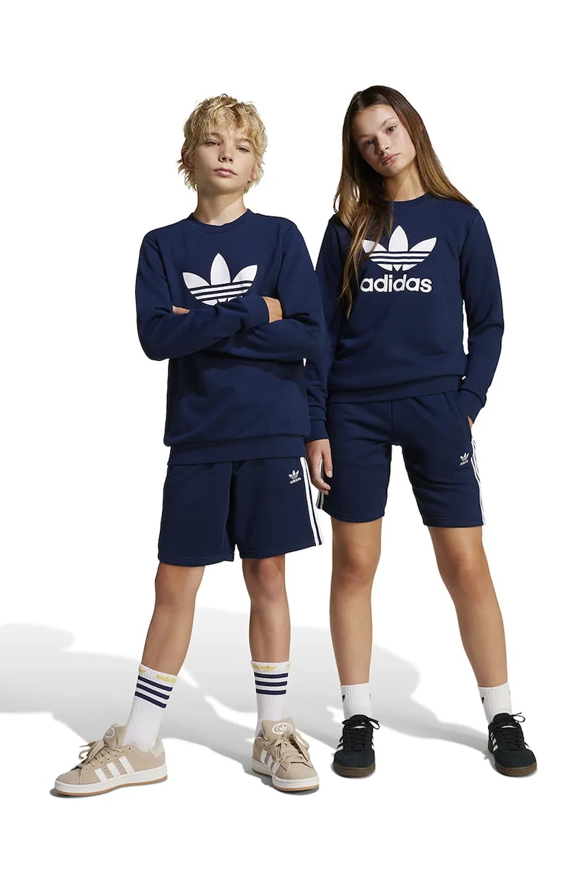 adidas Originals pantaloni scurți copii culoarea bleumarin, cu imprimeu, talie reglabila, JD1646 adidas Originals pantaloni scurți copii culoarea bleumarin, cu imprimeu, talie reglabila, JD1646