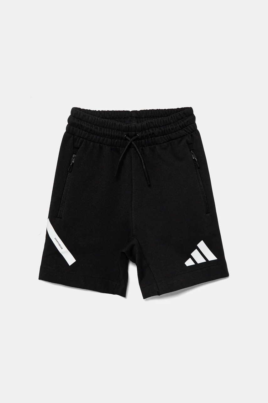 Детские шорты adidas цвет чёрный с принтом регулируемая талия JD0010 Детские шорты adidas цвет чёрный с принтом регулируемая талия JD0010
