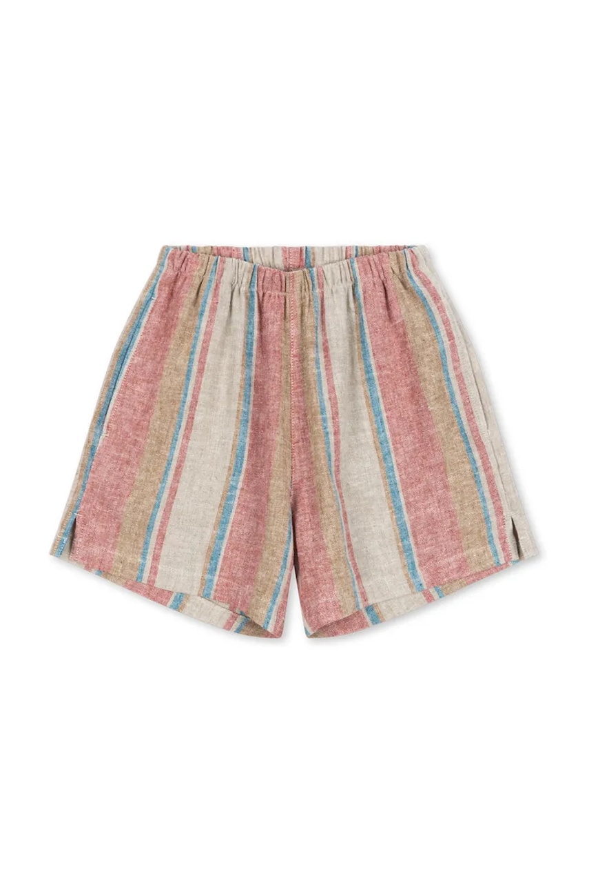 Детские льняные шорты Konges Sløjd VENICE SHORTS цвет розовый с узором KS102449 Детские льняные шорты Konges Sløjd VENICE SHORTS цвет розовый с узором KS102449