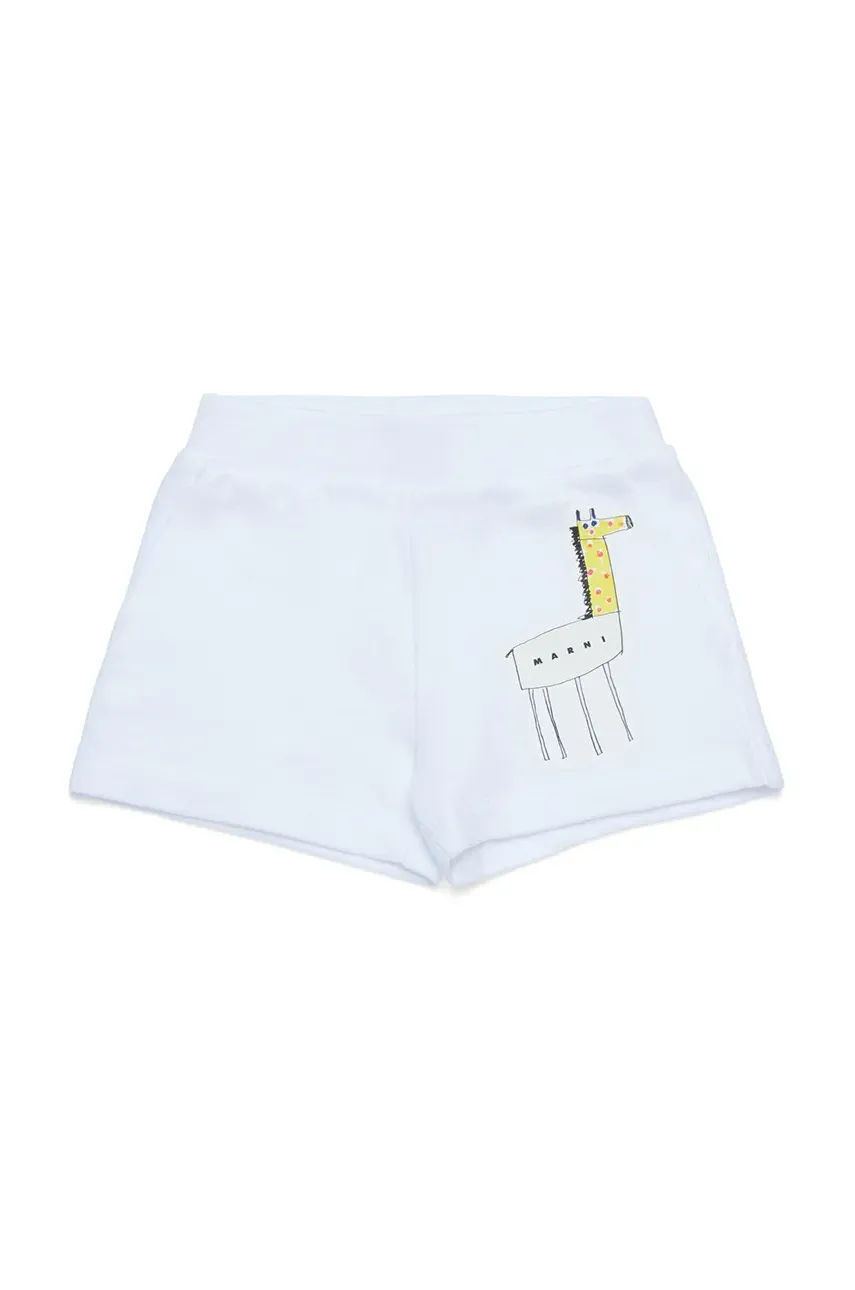 Marni pantaloni scurti bebe MP171B SHORTS culoarea alb, cu imprimeu, M01388