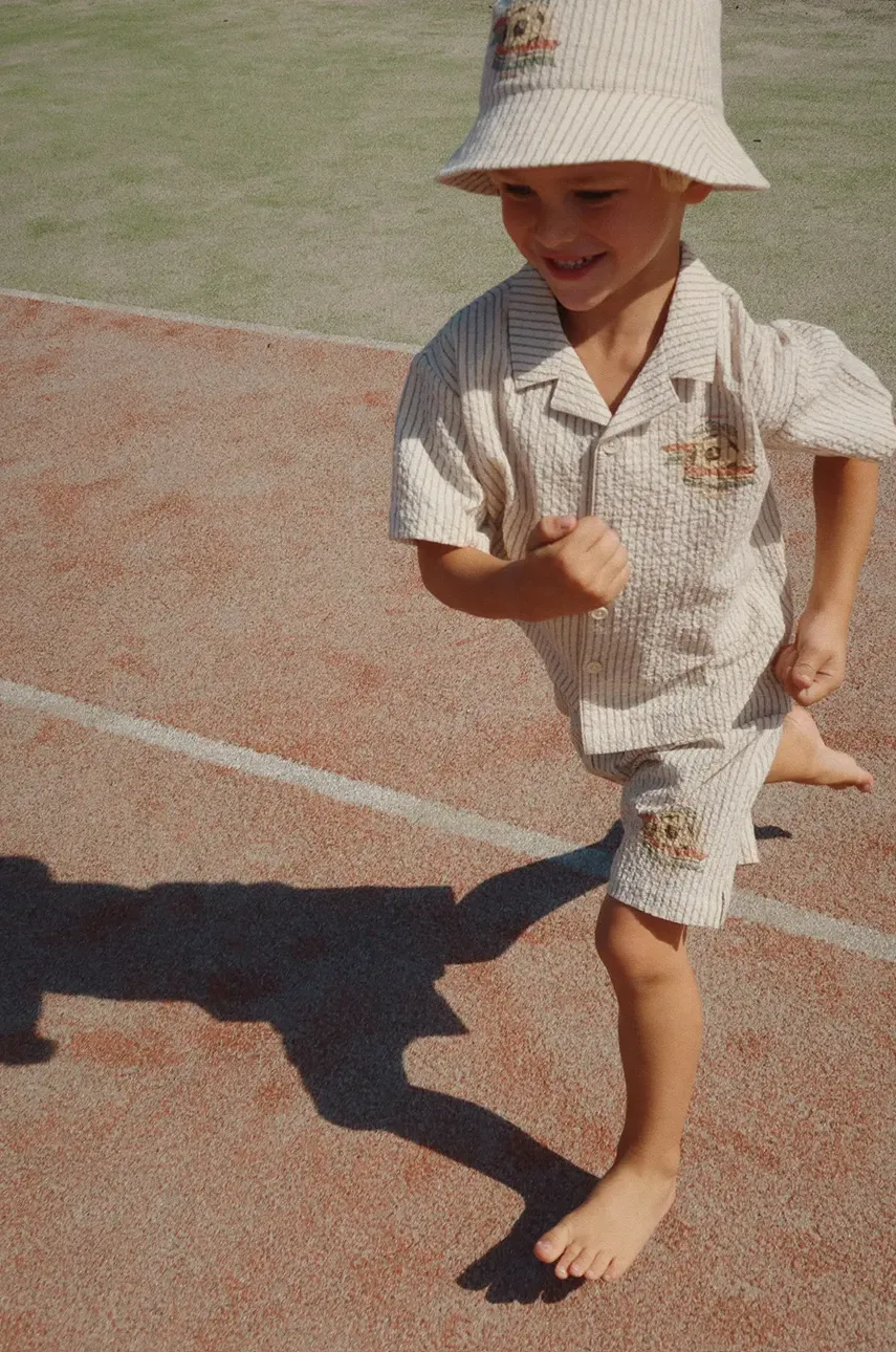 Levně Kraťasy Konges Sløjd ELLIOT SHORTS GOTS modrá barva, KS103170