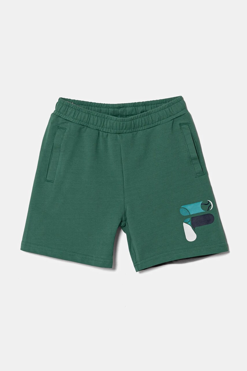 Fila pantaloni scurti copii LISINE culoarea verde, cu imprimeu, talie reglabila, FAK0409