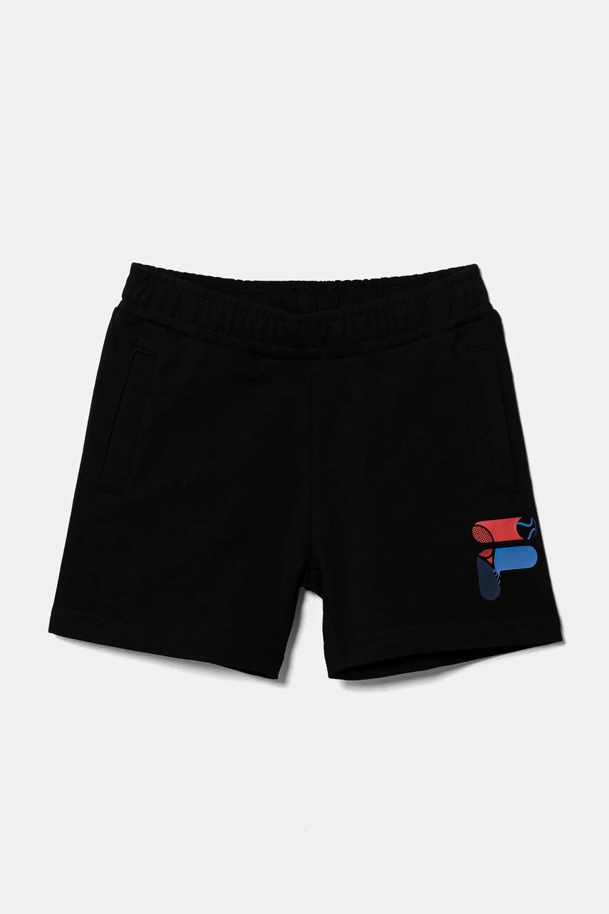 Fila pantaloni scurti copii LISINE culoarea negru, cu imprimeu, talie reglabila, FAK0409